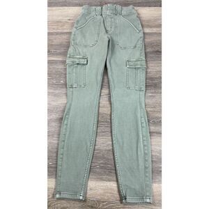 Spanx‎ Womens Stretch Twill Ankle Cargo Pant Pull On Size Small Petite Pockets